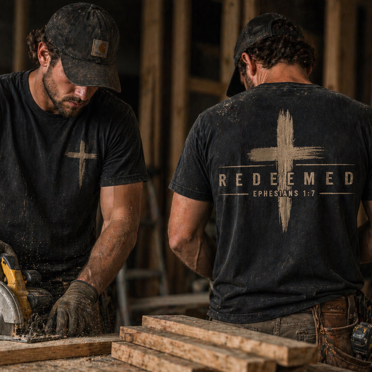Redeemed Cross T-Shirt | Christian Faith Scripture Ephesians 1:7