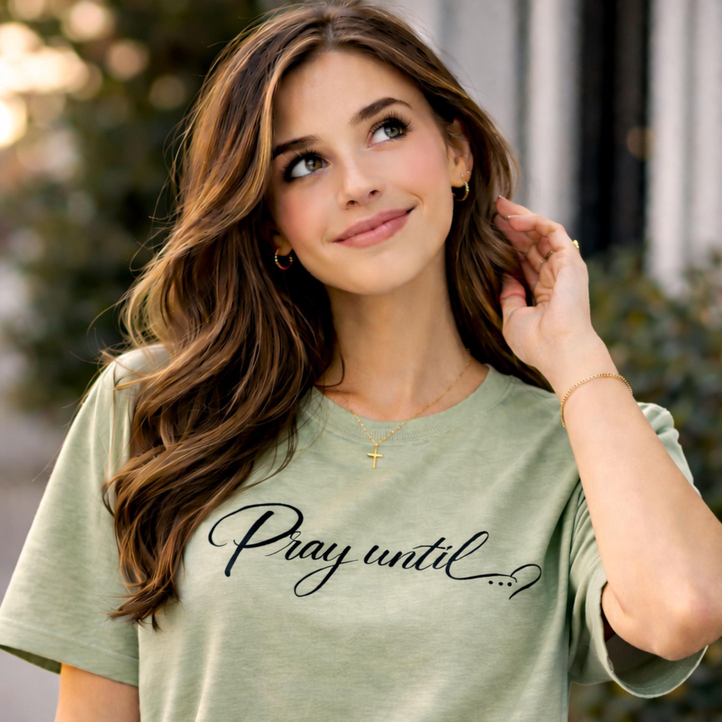 Pray Until... Tee | Women's Script Faith T-Shirt
