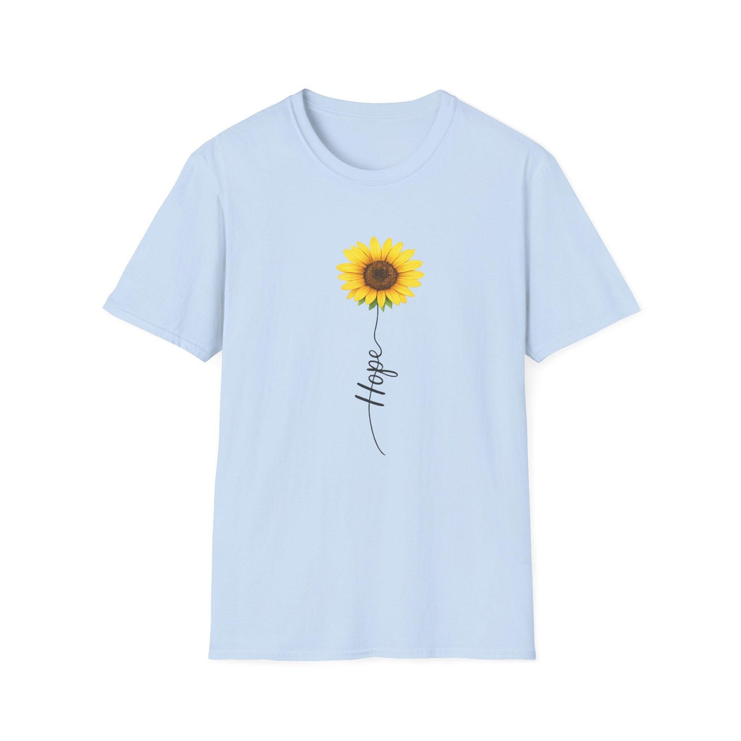 Sunflower Hope Script T-Shirt | Floral Illustration
