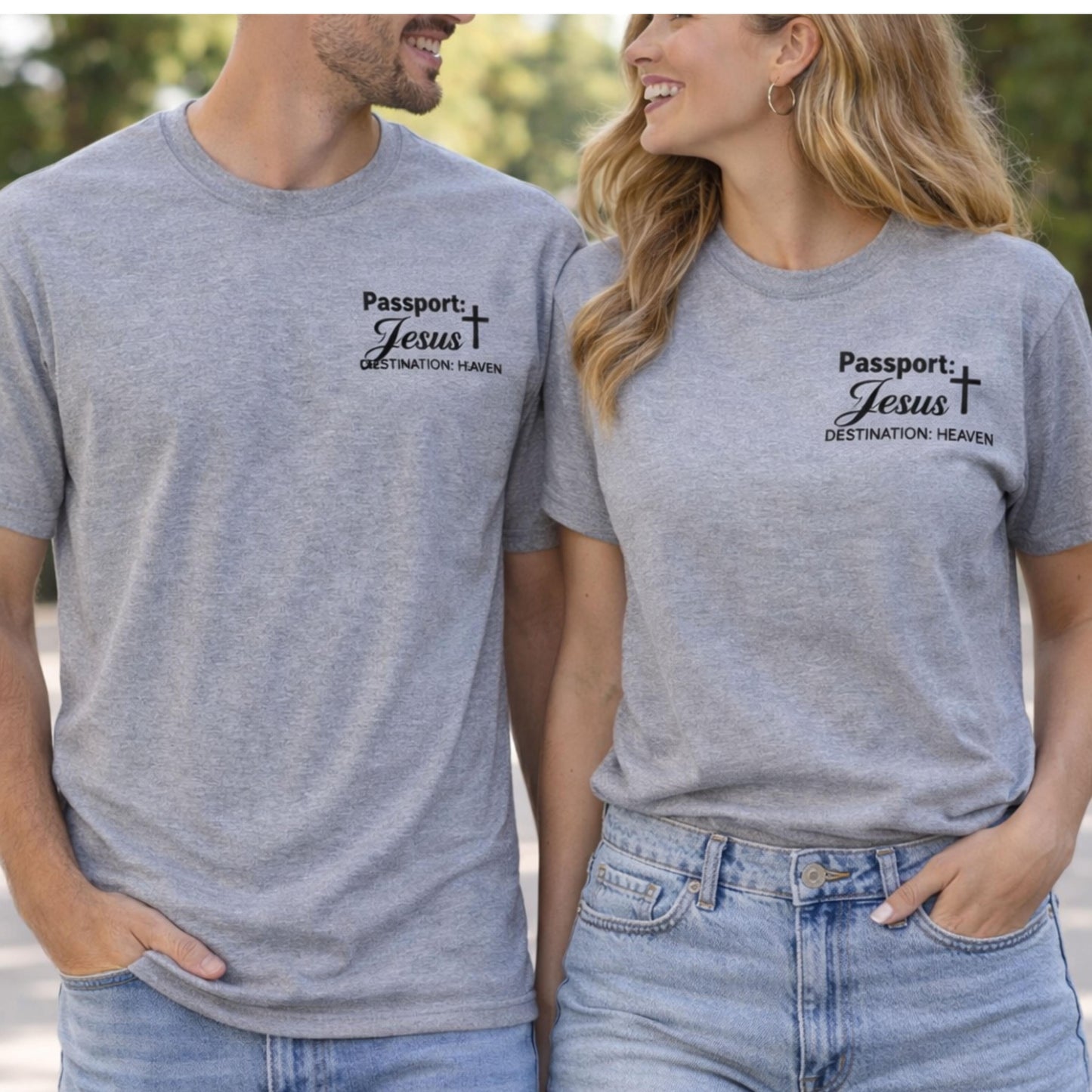 Destination: Heaven T-Shirt | Passport to Jesus, Cloud Graphic
