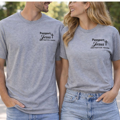 Destination: Heaven T-Shirt | Passport to Jesus, Cloud Graphic