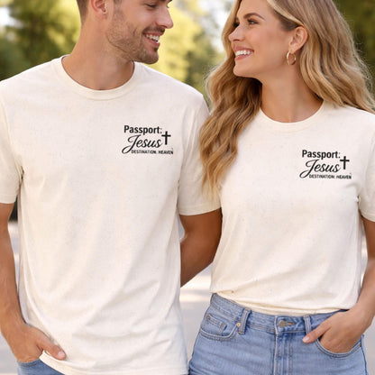 Destination: Heaven T-Shirt | Passport to Jesus, Cloud Graphic