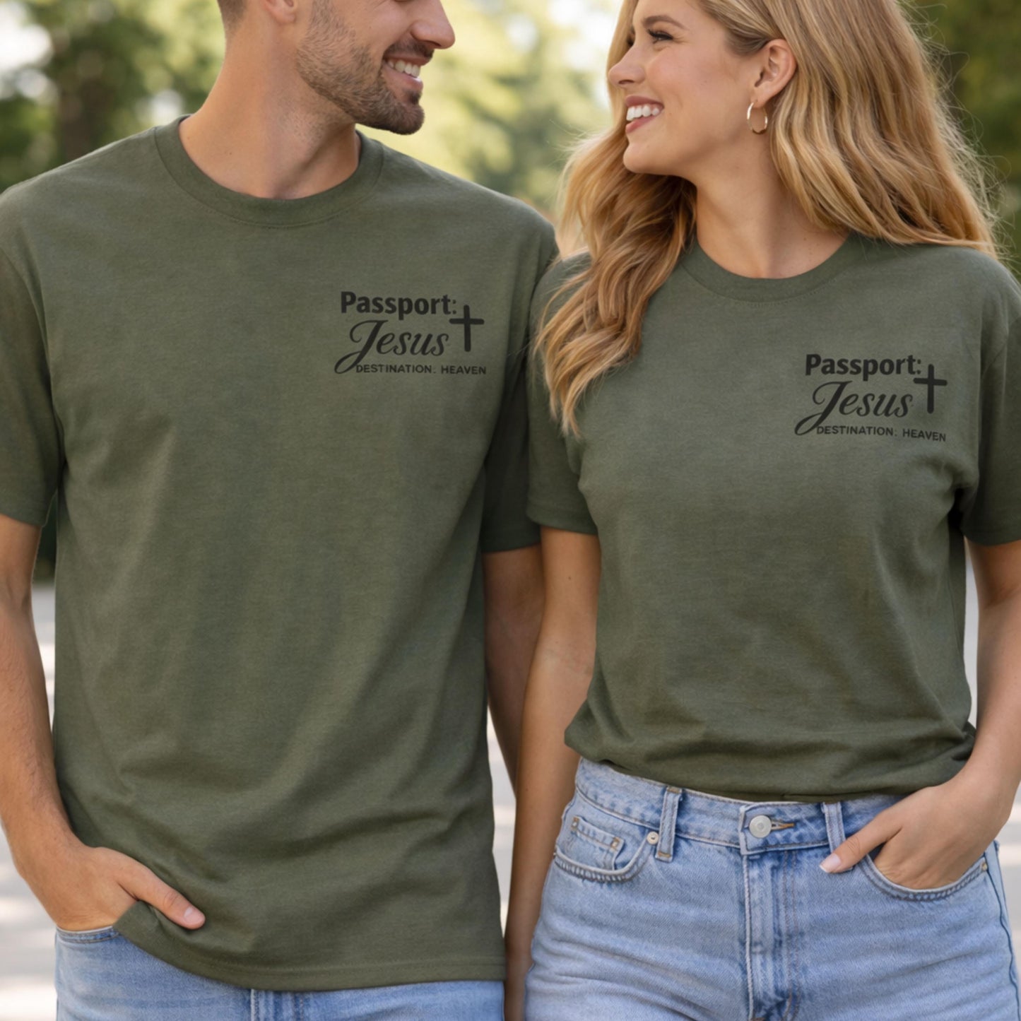 Destination: Heaven T-Shirt | Passport to Jesus, Cloud Graphic