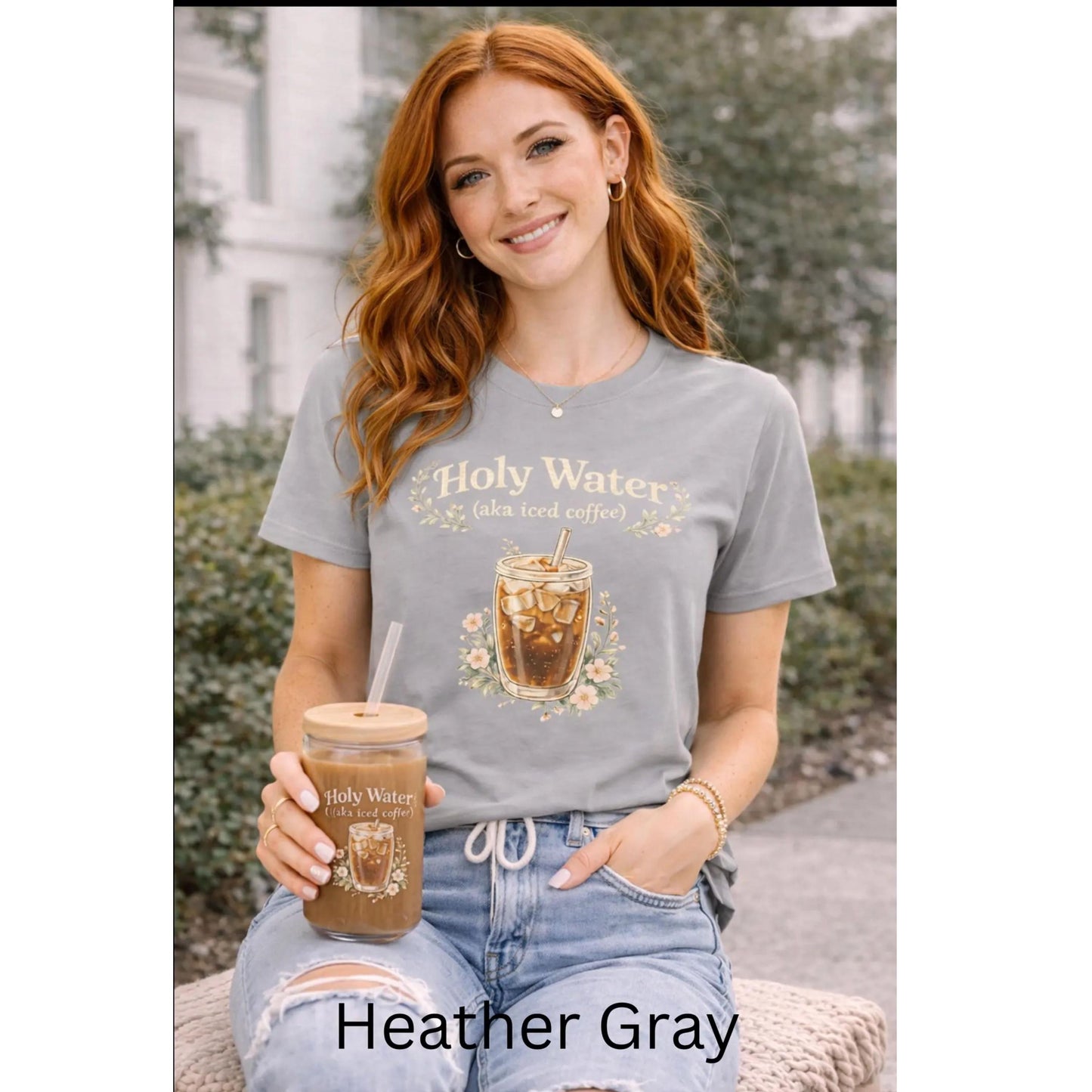 Iced Coffee Illustration Sipper Glass | 16oz Clear Tumbler with Straw