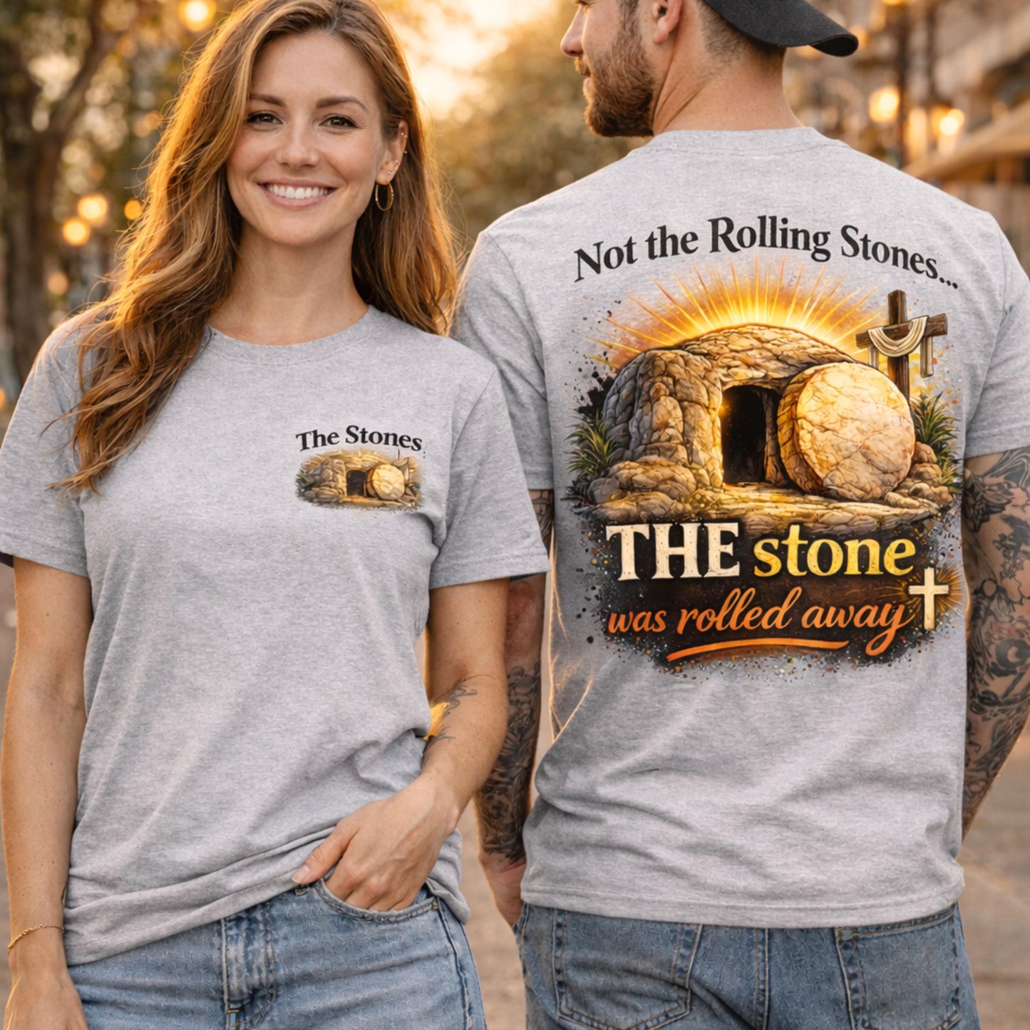 The Stone Was Rolled Away T-Shirt | Resurrection Easter Christian Tee