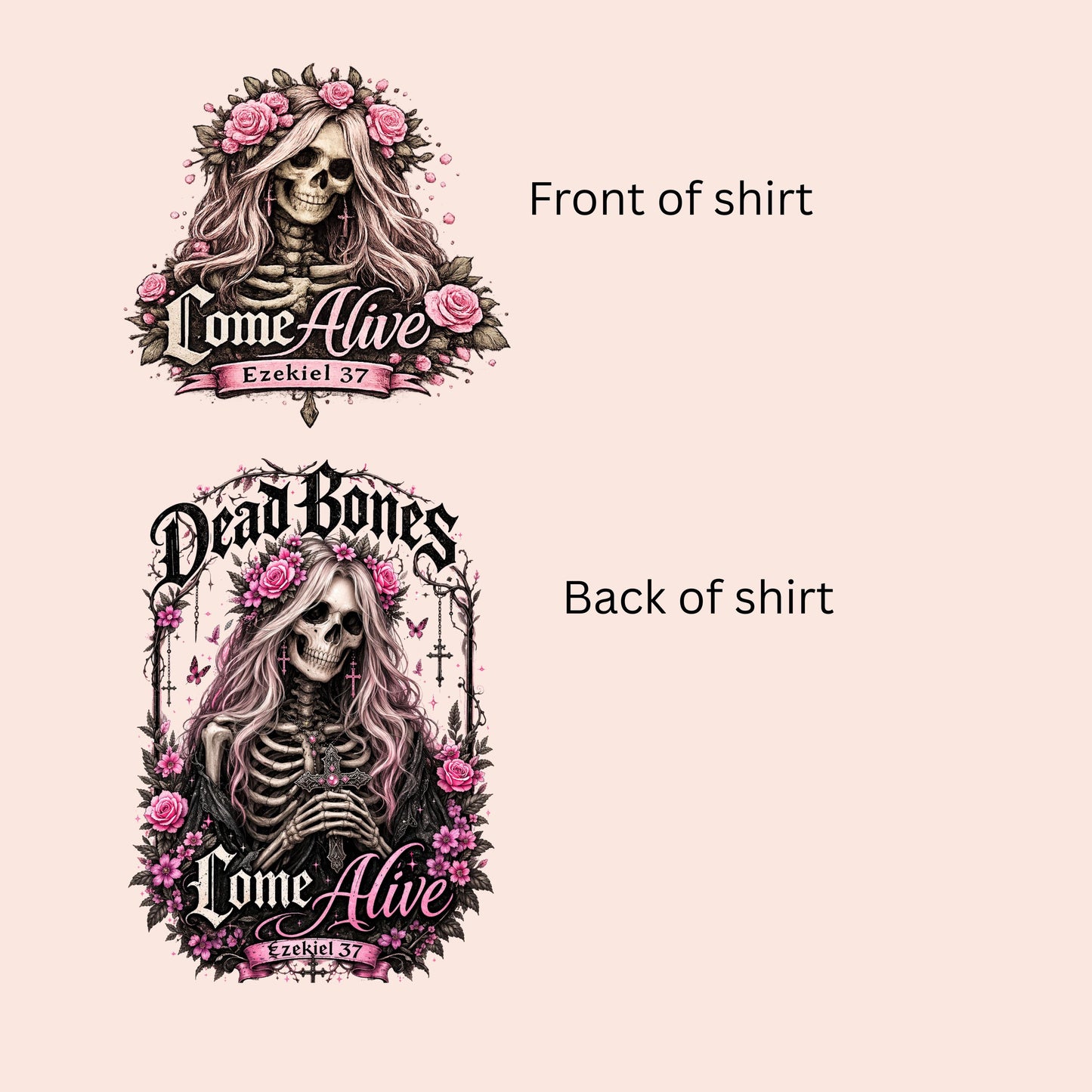 Dead Bones Come Alive skeleton floral hoodie | skull rose gothic pullover