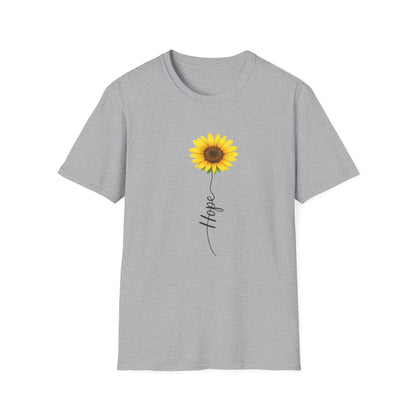 Sunflower Hope Script T-Shirt | Floral Illustration