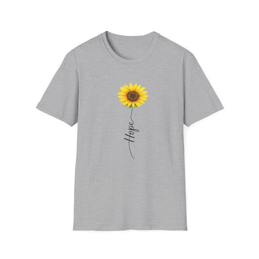 Sunflower Hope Script T-Shirt | Floral Illustration