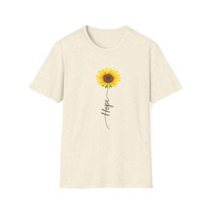 Sunflower Hope Script T-Shirt | Floral Illustration