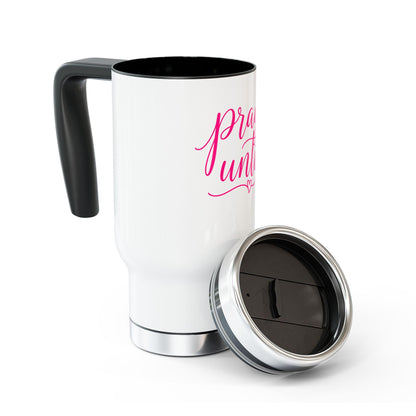 Pray Until script typography Travel Mug | Stainless Steel 14oz