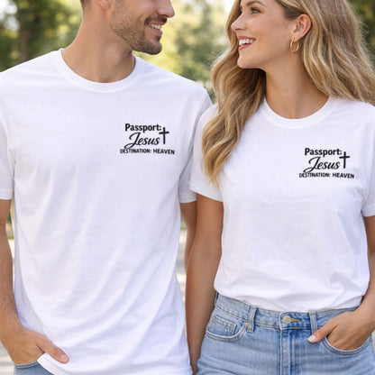Destination: Heaven T-Shirt | Passport to Jesus, Cloud Graphic