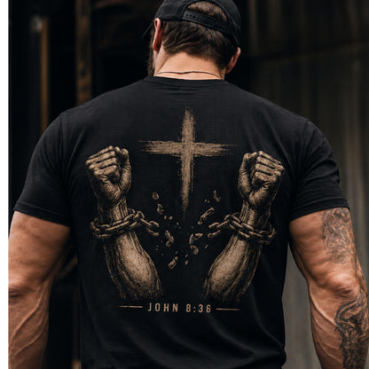Broken Chains with Cross T-Shirt | Faith Liberation Design