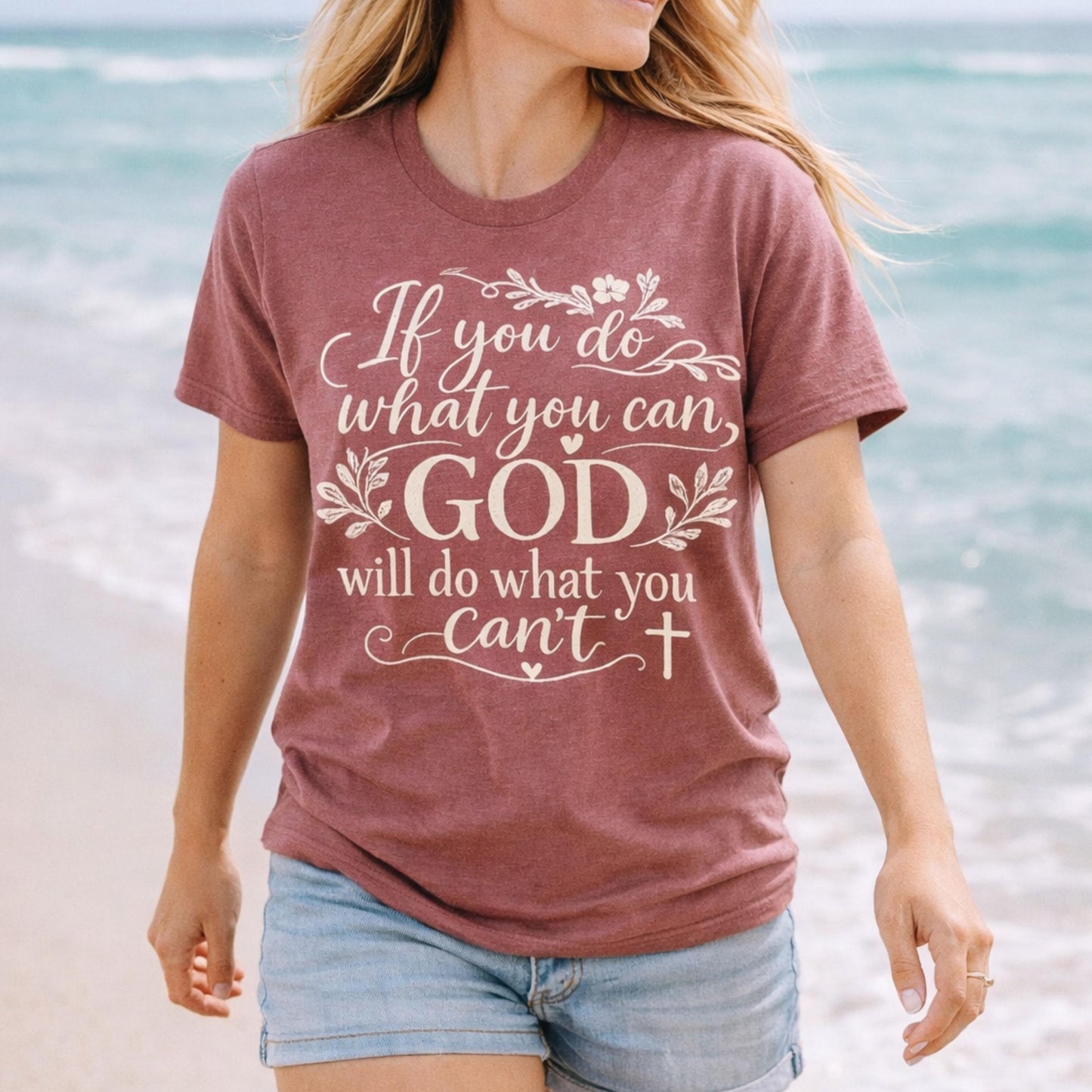 Christian Faith T-Shirt, Inspirational Quote Tee, God Will Do What You Can't