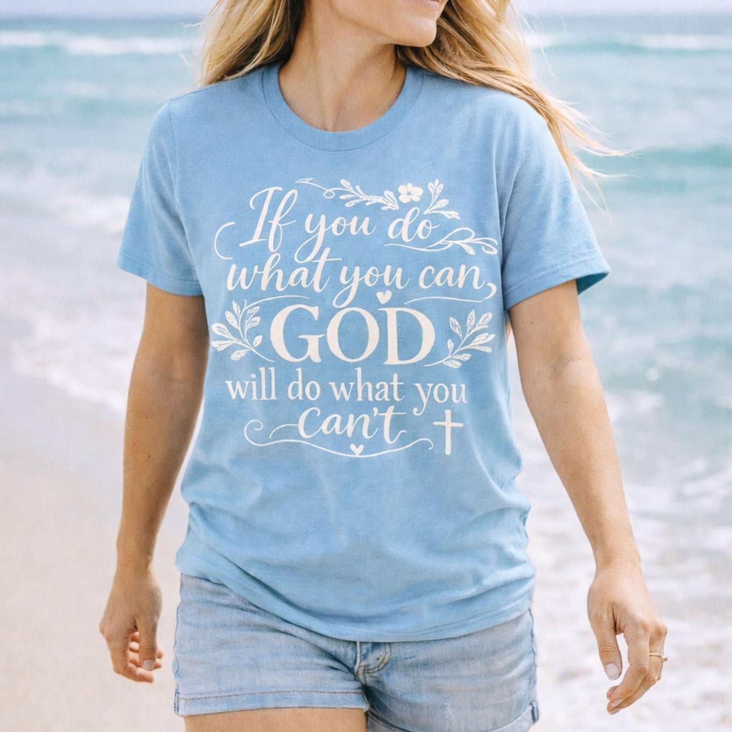 Christian Faith T-Shirt, Inspirational Quote Tee, God Will Do What You Can't