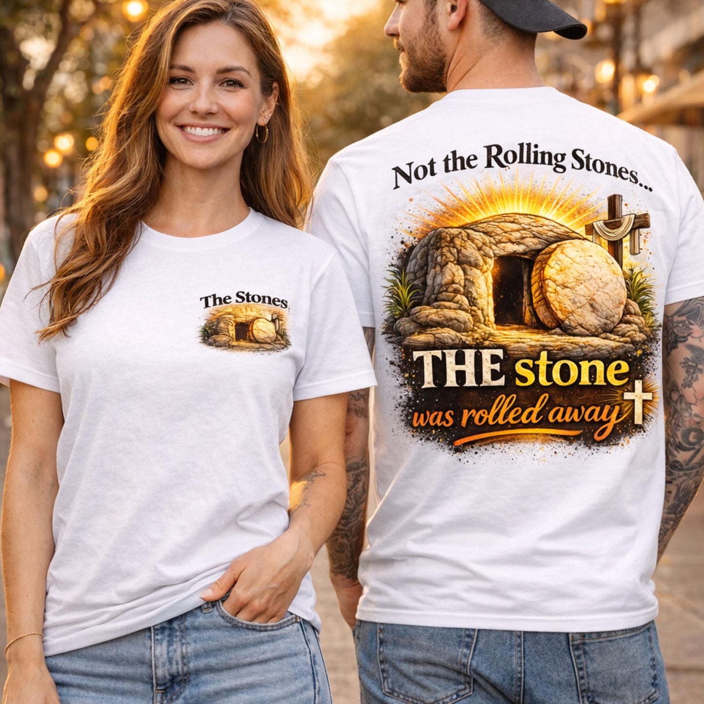 The Stone Was Rolled Away T-Shirt | Resurrection Easter Christian Tee