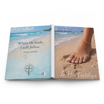 In His Footsteps Beach Footprints Journal | Hardcover Daily Faith Notebook