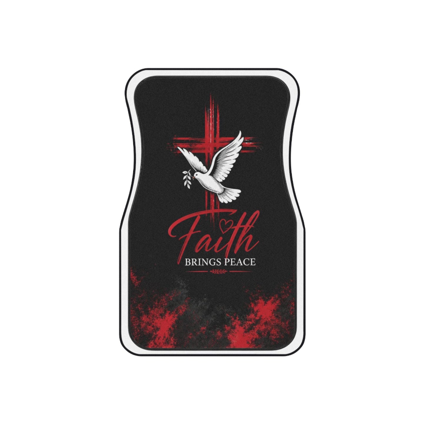 Faith Brings Peace Dove Car Mats | Front Floor Mats