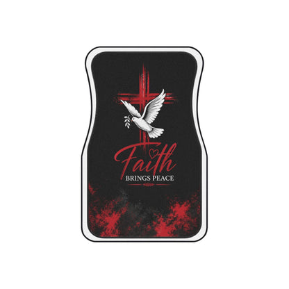 Faith Brings Peace Dove Car Mats | Front Floor Mats