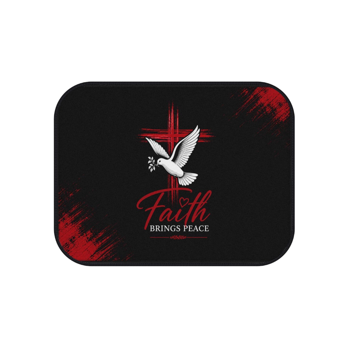 Faith Brings Peace Dove Cross car mats | Rear Floor Mats