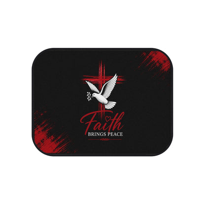 Faith Brings Peace Dove Cross car mats | Rear Floor Mats