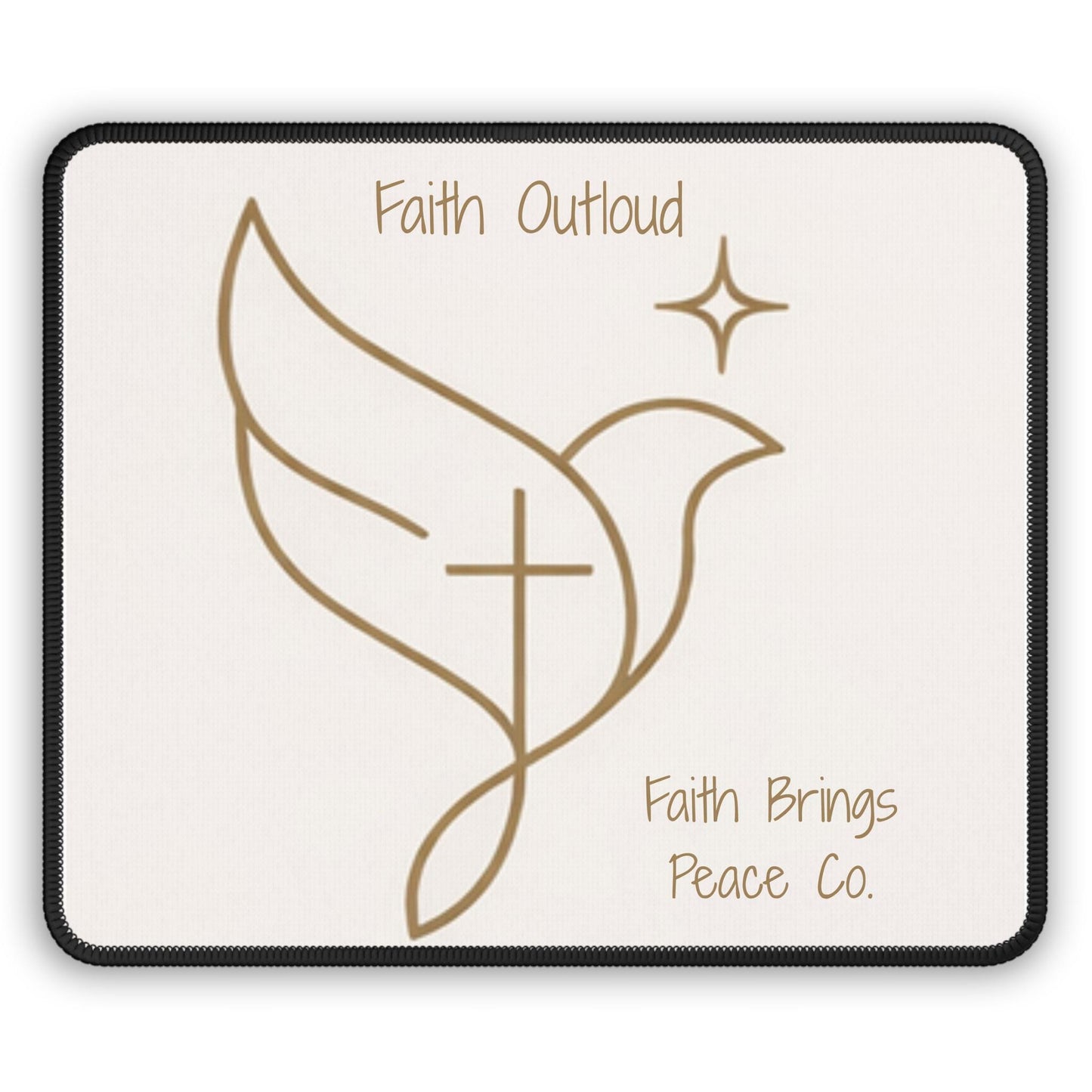 Dove with Cross Faith Outloud Gaming Mouse Pad | Christian Inspirational Desk Mat