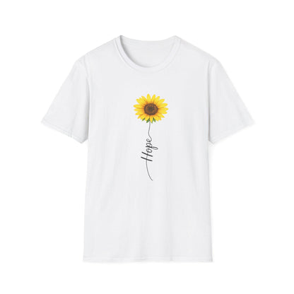 Sunflower Hope Script T-Shirt | Floral Illustration