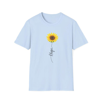 Sunflower Hope Script T-Shirt | Floral Illustration