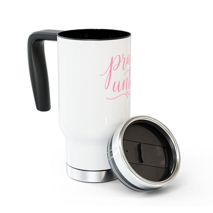 Pray Until travel mug | Stainless steel 14oz travel mug with handle