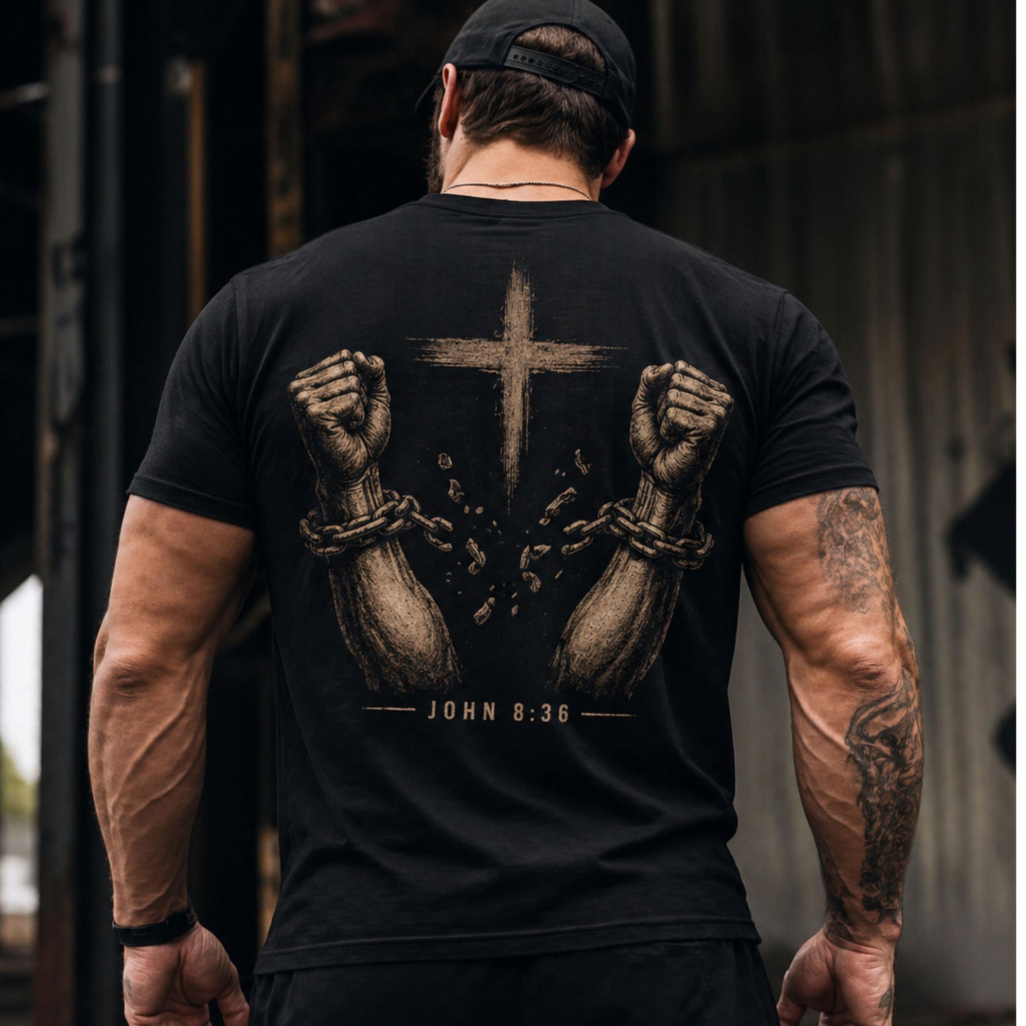 Broken Chains with Cross T-Shirt | Faith Liberation Design