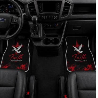 Faith Brings Peace Dove Car Mats | Front Floor Mats