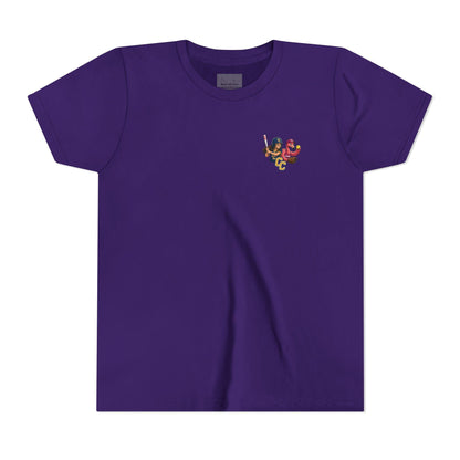 Girl Softball Batter with Flamingo Team Youth Tee | Sports, Cute Animal Design